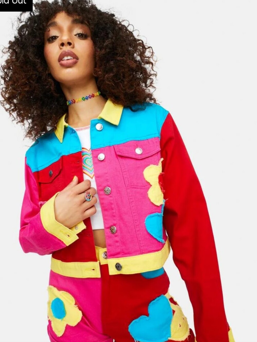 dELiA*s By Dolls Kill Free Love Nation Color Blocked Denim Jacket